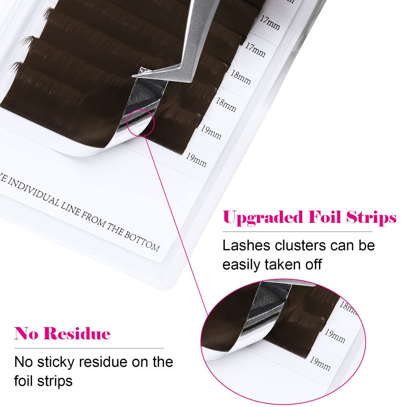 FADVAN Volume Lash Extensions Brown Easy Fan Volume Lashes .07 Rapid Blooming 15-20mm Mixed Tray Eyelash Extensions C D Curl Flowering Lash Extensions by FADVAN (Brown 0.07-C, 15-20mm) - Image 2